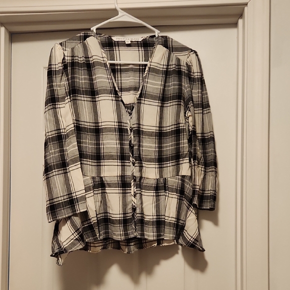 Veronica Beard Tops - Veronica Beard Black and White Plaid Button Down Shirt